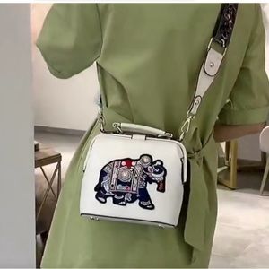 Elephant Embroidered Crossbody Handbag- New!
